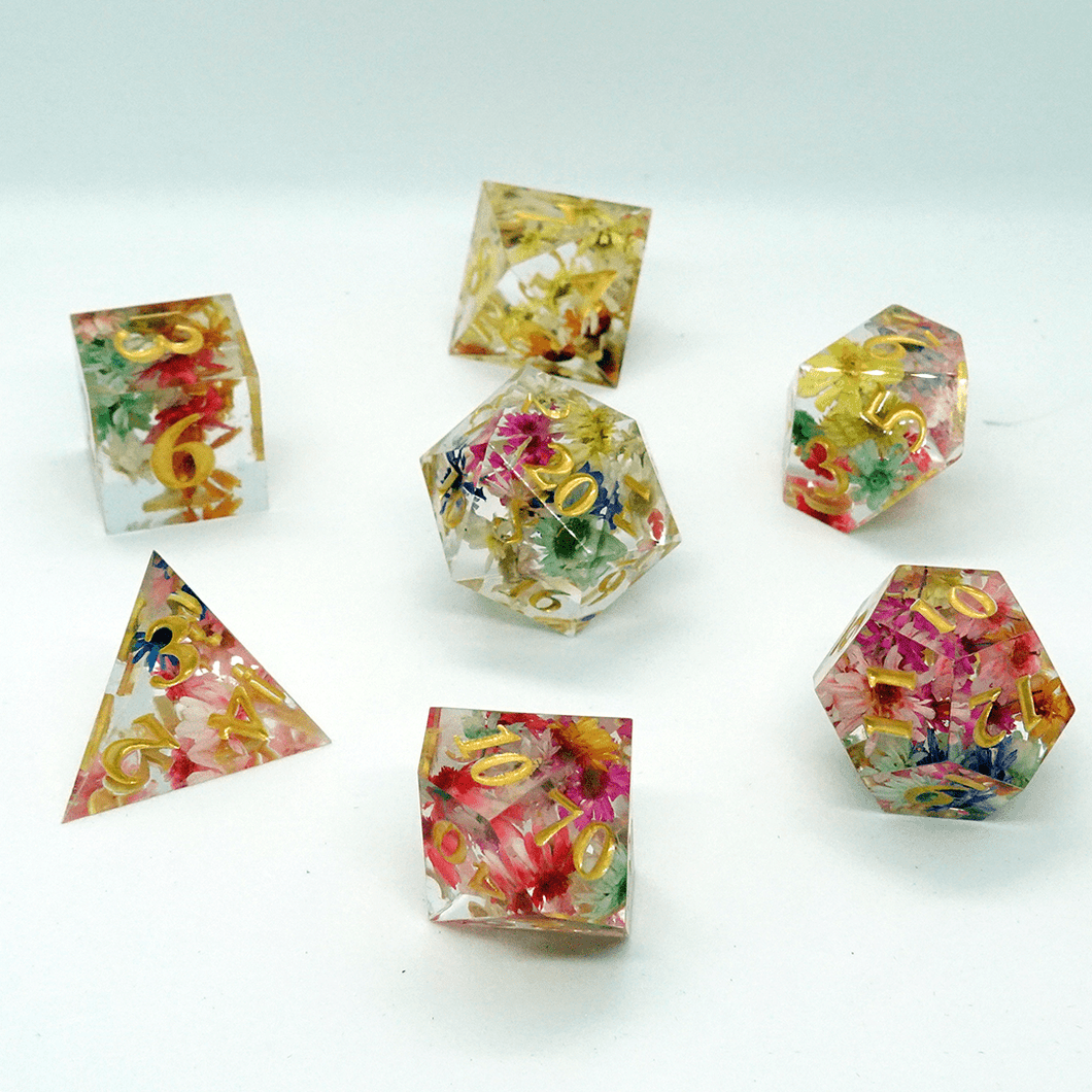 'Flower' Sharp Resin Dice Set - Chronicle