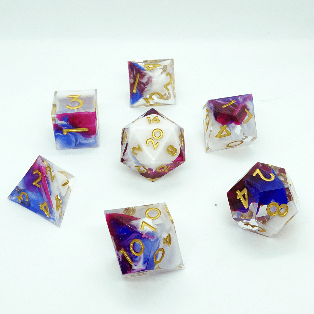 'Mauve Watercolour' Sharp Resin Dice Set - Chronicle