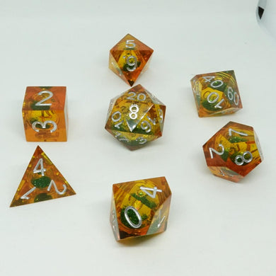 Molten Copper Liquid Core Dice Set - Chronicle