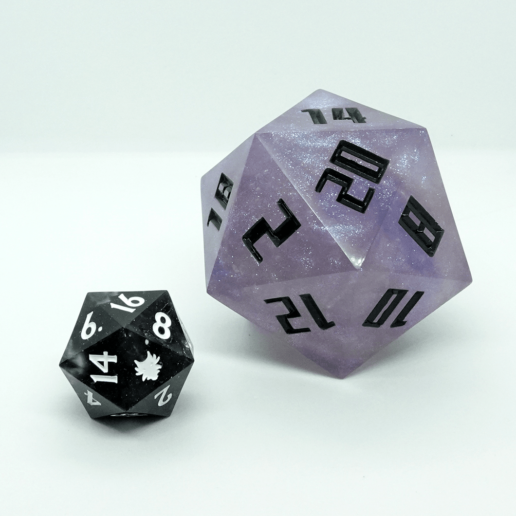 'Sky Sparkle' Dragon Sized D20 - Chronicle