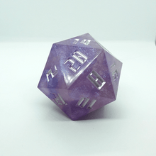 Load image into Gallery viewer, &#39;Slow Silver&#39; Dragon Sized D20 - Chronicle
