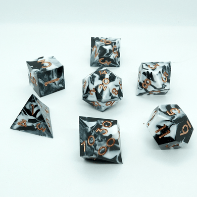 'Zebra' Sharp Resin Dice Set - Chronicle