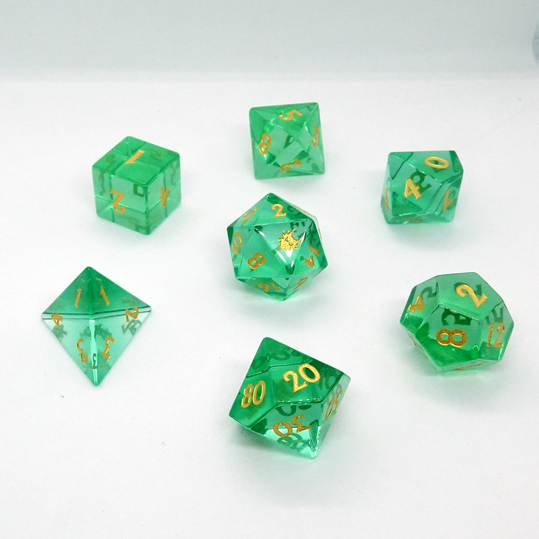 Gemstone DND Dice Set - Emerald