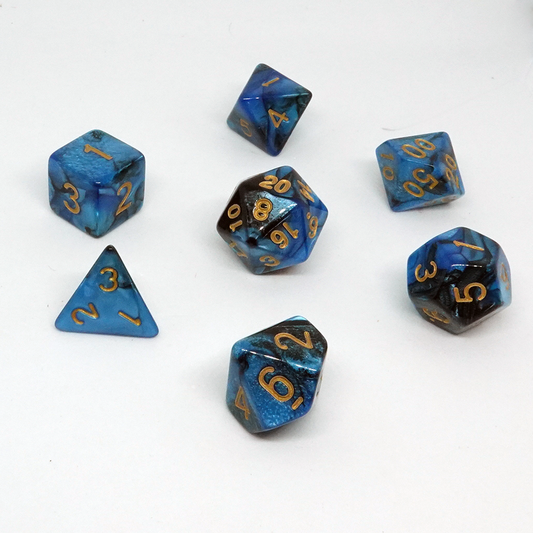 Cobalt Marble' Resin Dice Set