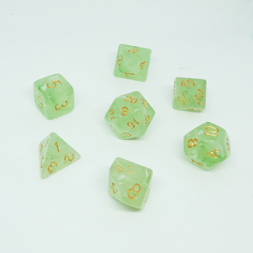 Ghostly Lime' Resin Dice Set