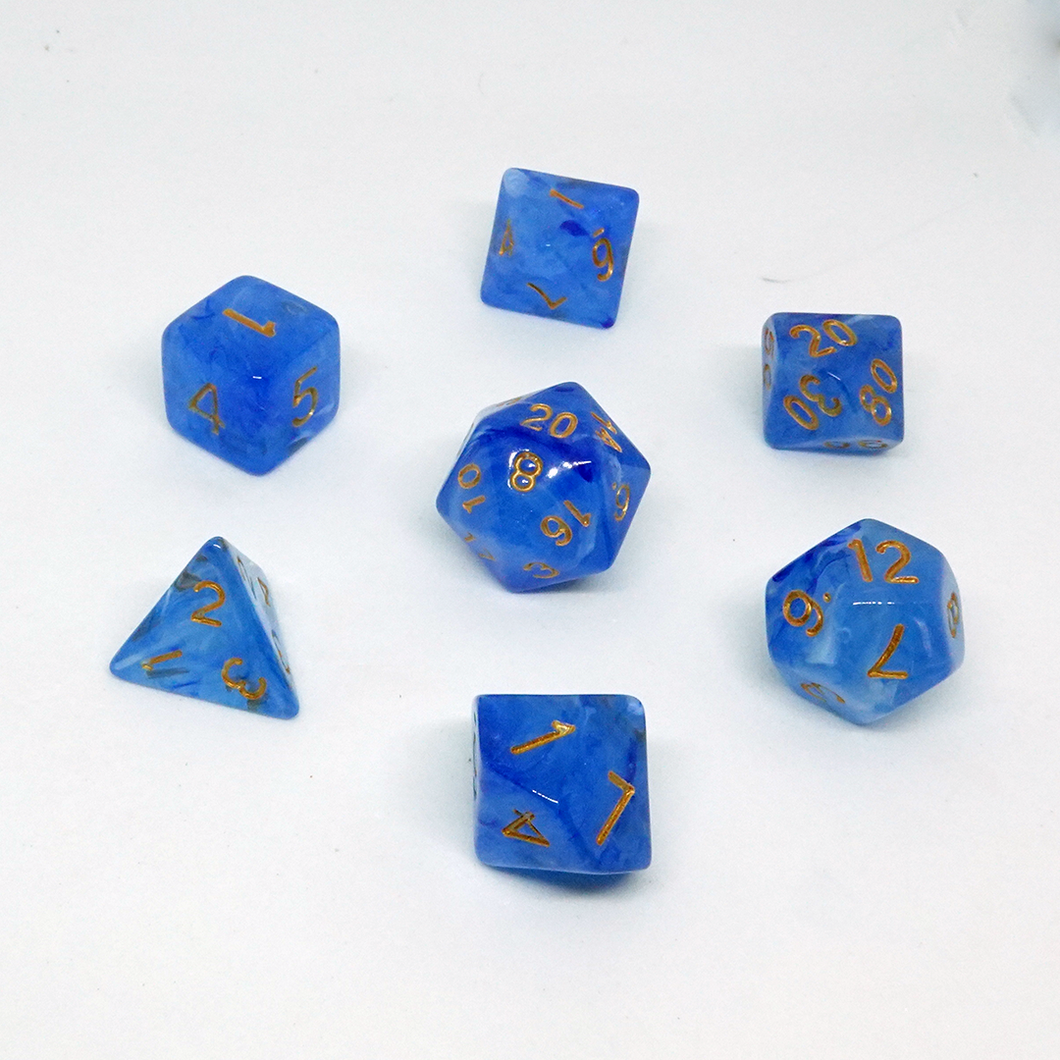 Ghostly Wave' Resin Dice Set