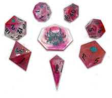 Load image into Gallery viewer, &#39;Oxalis&#39; 8 Piece Resin DND Dice Set
