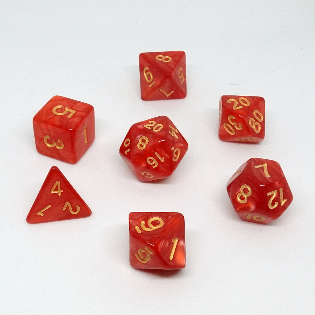 Pearlescent Blood' Resin Dice Set