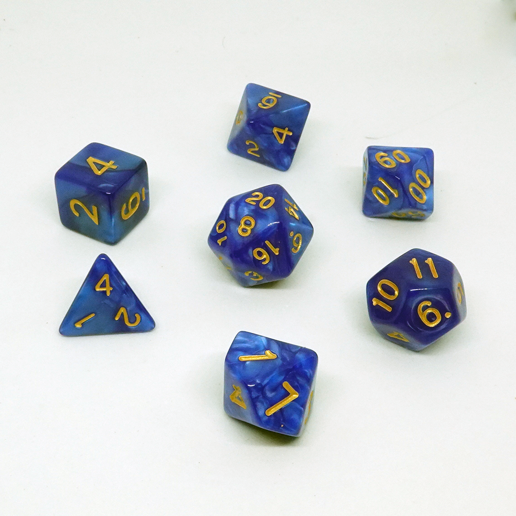 Pearlescent Navy' Resin Dice Set
