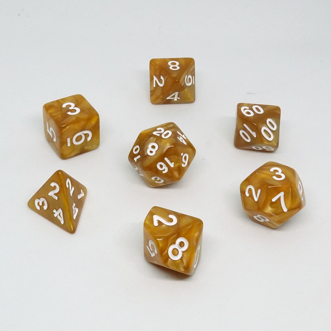 Pearlescent Orange' Resin Dice Set
