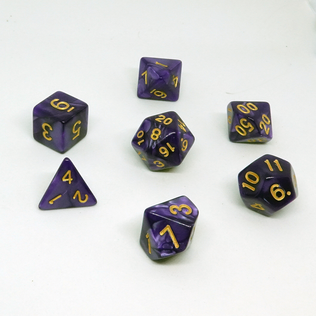 Pearlescent Purple' Resin Dice Set