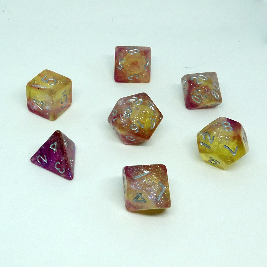 Purple Cosmos' Resin Dice Set