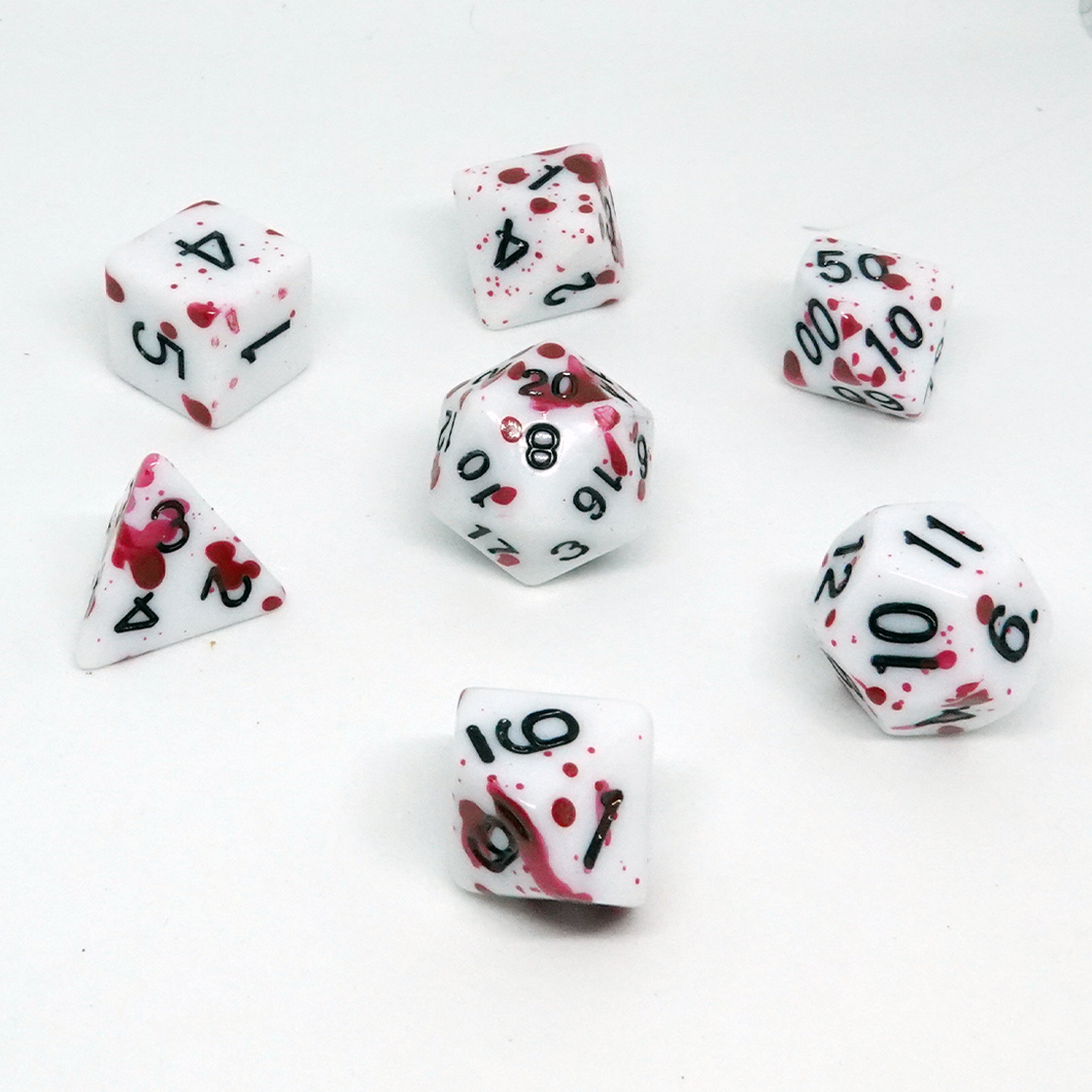 Red Splatter' Resin Dice Set