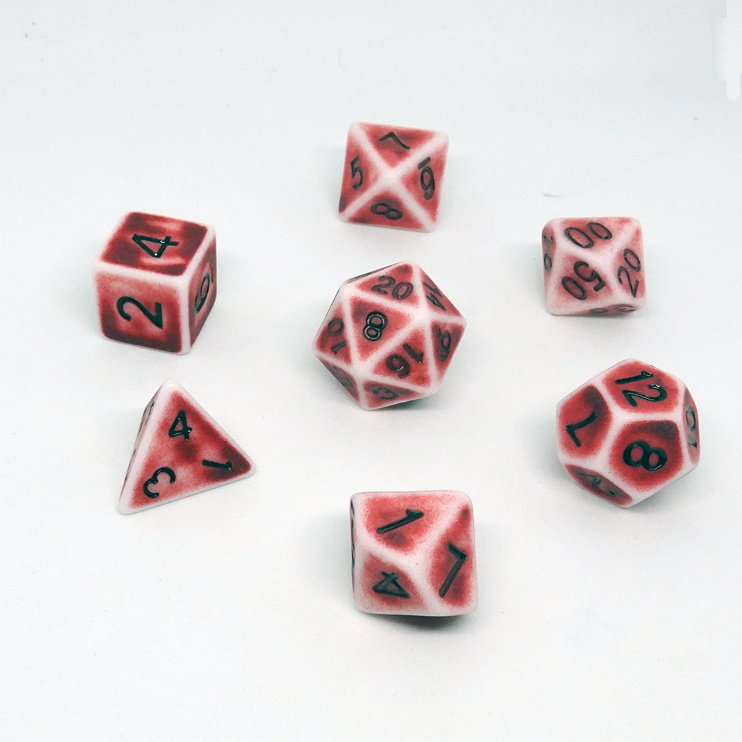 Rhodonite' Resin Dice Set